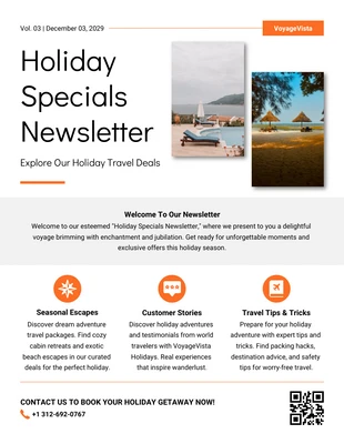 business  Template: Newsletter delle offerte speciali per le vacanze