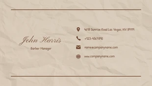 Brown And Cream Texture Classic Vintage Business Card - Pagina 2