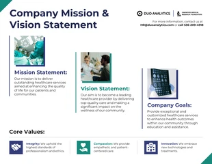 business  Template: Mission et vision de l'entreprise Infographie des ressources humaines
