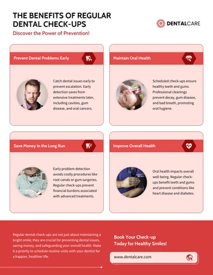 business  Template: Infografik zu den Vorteilen regelmäßiger zahnärztlicher Kontrollen