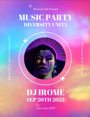 Free  Template: Colorful Gradient Modern Music Party Flyer