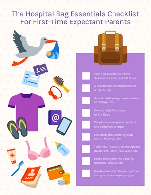 Free  Template: Expectant Parents Hospital Bag Checklist