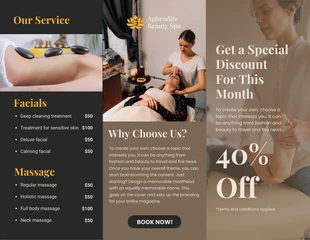 Brown And Yellow Modern Professional Beauty Spa Brochure - Página 2