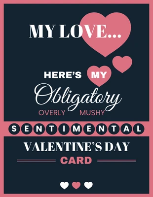 Free  Template: Funny Dark Valentine's Day Card