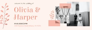 Free  Template: Banner de boda minimalista rosa pastel
