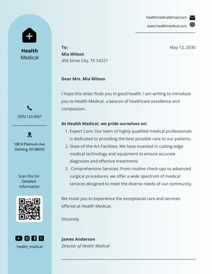 Free  Template: Simple White and Green Hospital Letterhead
