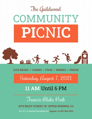 Free  Template: Simple Community Picnic Event Poster