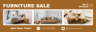 Free  Template: Banner de producto de muebles minimalistas de color marrón claro