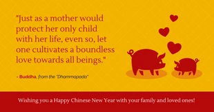 premium  Template: Buddha Zitat Chinesisches Neujahr Facebook Post
