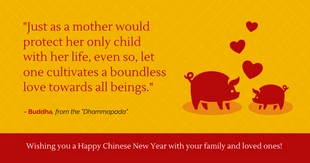 premium  Template: Citation de Bouddha Nouvel An chinois Facebook Post