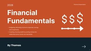 Free  Template: Presentación Finanzas minimalistas en naranja y azul marino
