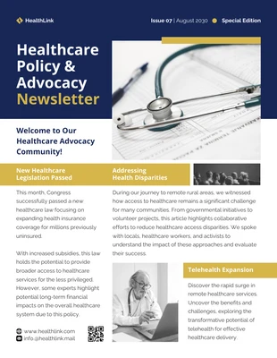 business  Template: Healthcare Policy & Advocacy Newsletter