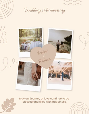 Free  Template: Collage de amor simple beige y marrón