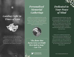 Minimalist Green Funeral Tri-fold  Brochure - صفحة 2