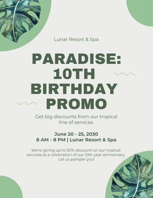 Green Birthday Promo Flyer