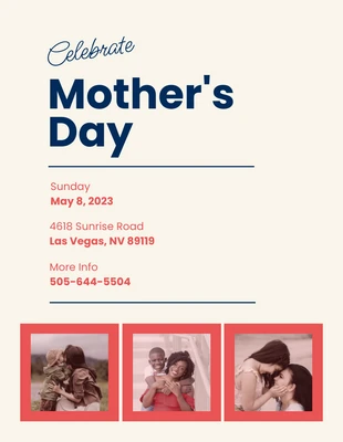 Free  Template: Folheto simples e elegante para o Dia das Mães