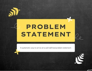 Free  Template: Apresentação de Brainstorming de Declaração de Problema em Preto, Branco e Amarelo Clássico Vintage