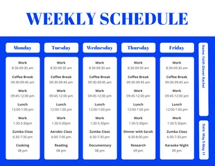 premium  Template: Vibrant Blue Weekly Schedule