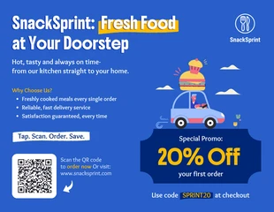 business  Template: Modèle de dépliant pour un service de livraison de repas