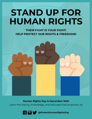 Free and accessible Template: Pôster de direitos humanos