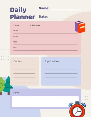 Free  Template: Planificateur mignon minimaliste pastel