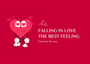 Free  Template: Cartão-postal de amor de personagem de amor vermelho simples