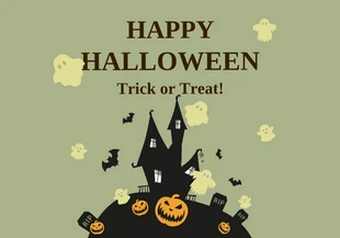 Free  Template: Olive Green And Brown SImple Halloween