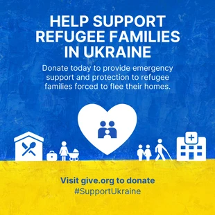 Free  Template: Post do Instagram de apoio à Ucrânia