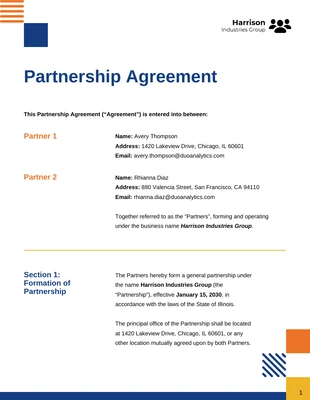premium interactive Template: Strategic Partnership Agreement Template