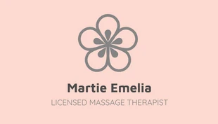 Free  Template: Peach and Gray Massage Therapist Business Card