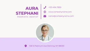 Lilac And Beige Simple Dental Business Card - Seite 2