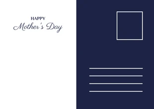 White And Navy Clean Minimalist Illustration Happy Mother's Day Postcard - صفحة 2