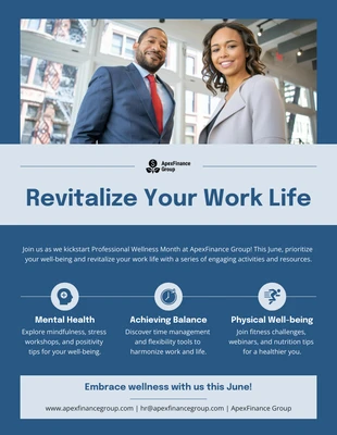 business  Template: Revitalize Employee Wellness Mental Health Poster