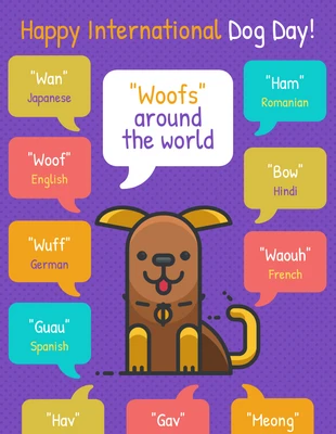 Free  Template: Messaggio Pinterest per la Giornata del cane vibrante