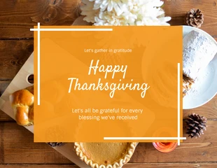 business  Template: Carte de vœux orange pour Thanksgiving