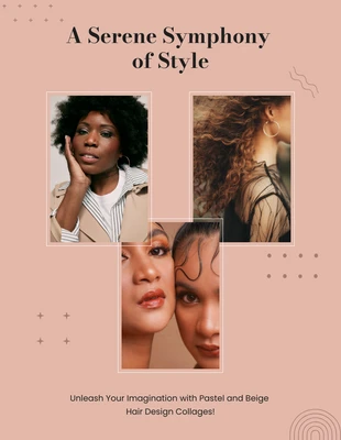 Free  Template: Pastell- und braune ästhetische Haardesign-Collage
