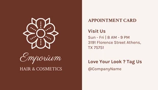 Free  Template: Beige And Brown Simple Aesthetic Salon Appointment Business Card