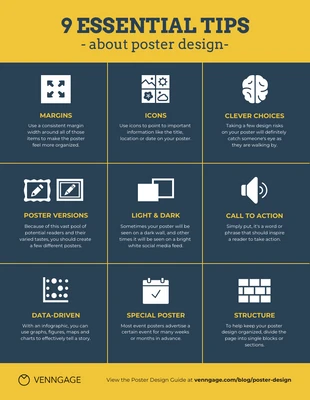 business  Template: Infografik zur Liste der dunklen Plakatdesigns