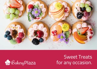 Free  Template: Cartão postal comercial da Sweet Bakery