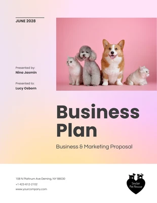 Free  Template: Plan d'affaires pour une animalerie simple et colorée