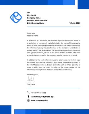 Free  Template: White Modern Business Company Letterhead Template