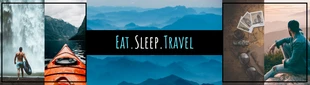 premium  Template: Banner de YouTube de viajes con collage de fotos