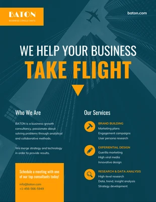 business  Template: Panfleto de negócios de consultoria em Dark