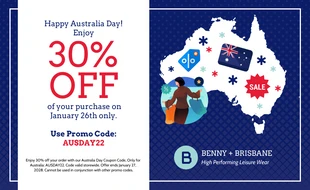 business  Template: Modello di buono per l'Australia Day