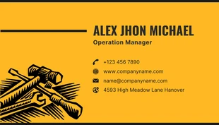 Dark Grey And Yellow Modern Illustration Contractor Business Card - صفحة 2