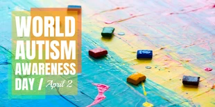 premium  Template: Publicación en Twitter del Día Mundial de Concienciación sobre el Autismo