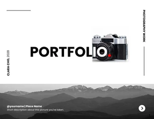 Free  Template: Portfólio do fotógrafo de colagem em preto e branco