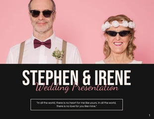 Free  Template: Presentación de boda simple en negro y rosa