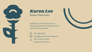 Vintage Dark Green Business Card Electrician - page 2
