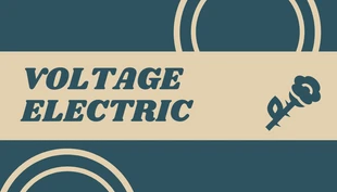 Free  Template: Vintage Dark Green Business Card Electrician